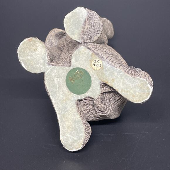 The Herd Elephant Sculpture "Good" Martha Carey Figure #3128 Trunk Up Kneeling - Picture 4 of 8